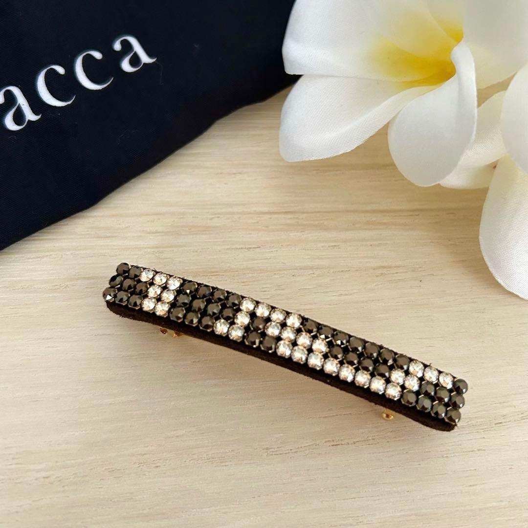 希少☆彡【新品未使用】acca ブリジットバレッタ ブラウン ゴールド スモール