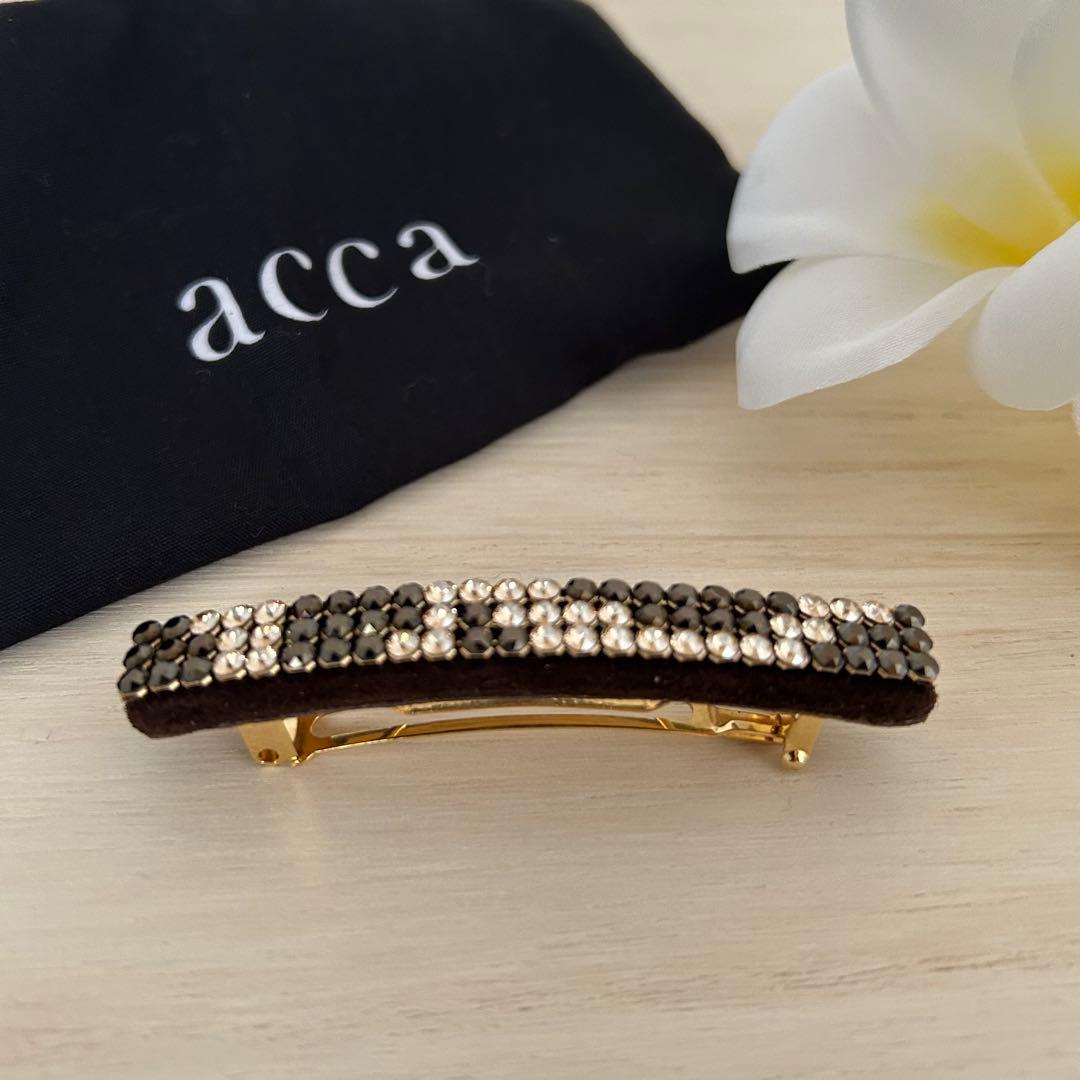 希少☆彡【新品未使用】acca ブリジットバレッタ ブラウン ゴールド スモール