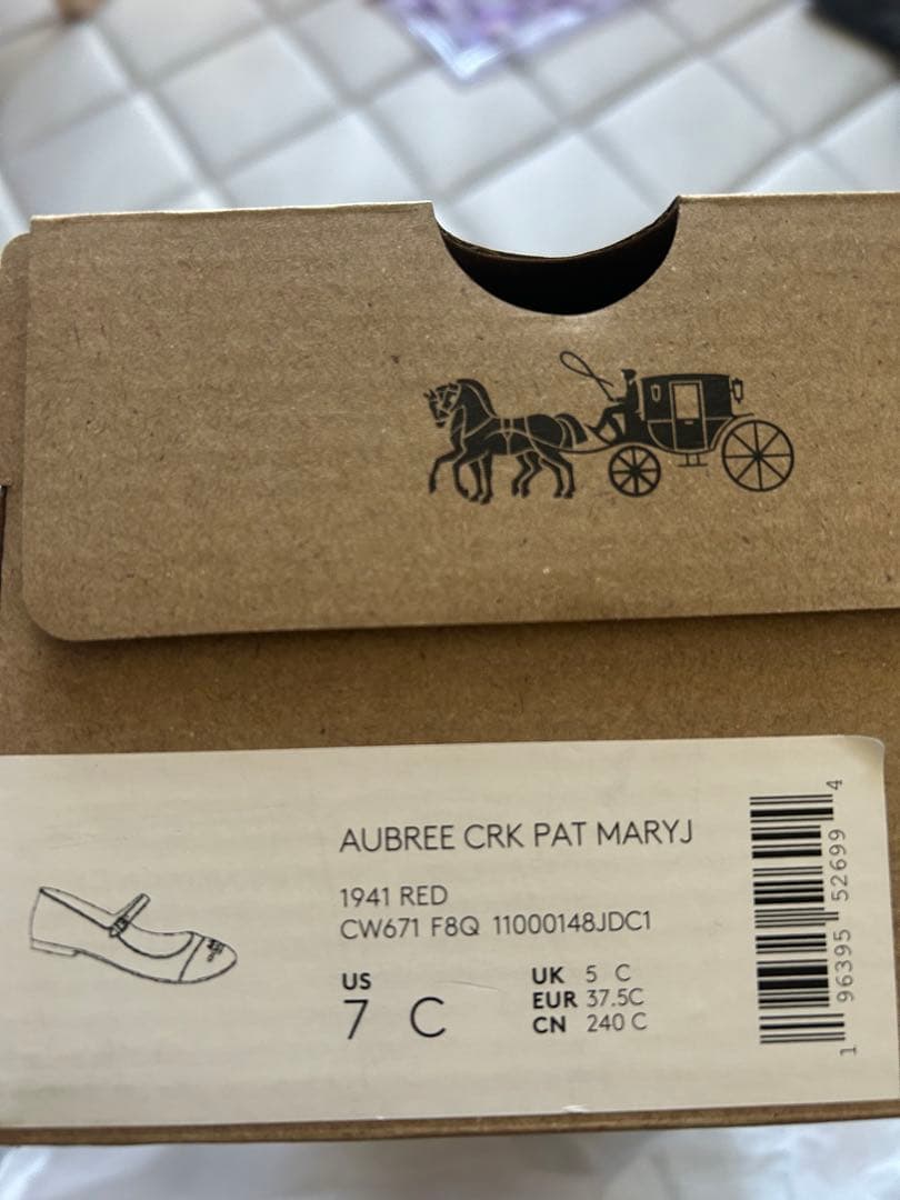 V*t様 coach コーチ　靴　フラットシューズ　赤　未使用　7C 24.5㎝