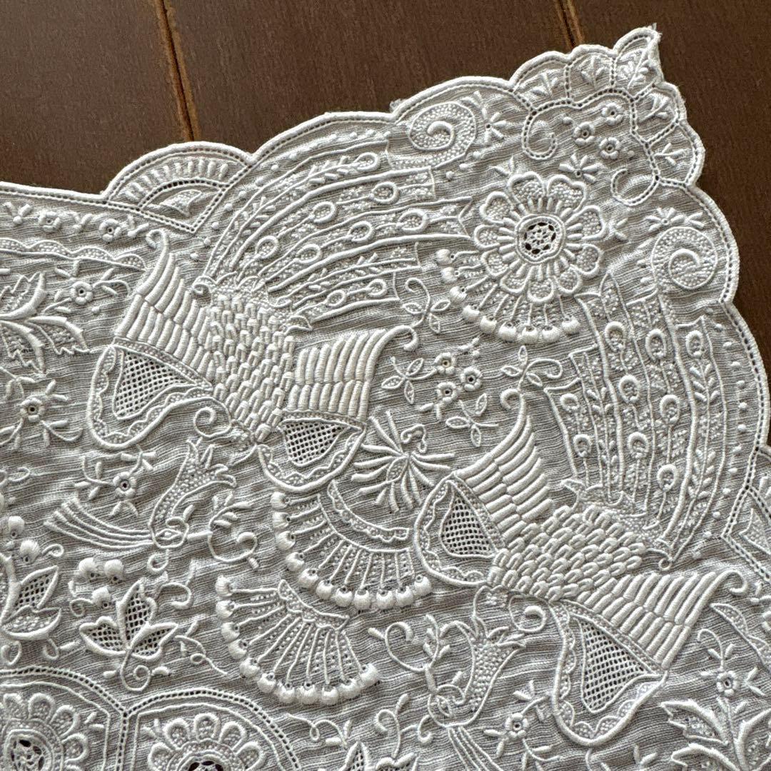 SWATOW ハンカチ　汕頭　手刺繍　鳳凰　スワトウ　花柄　ヴィンテージ