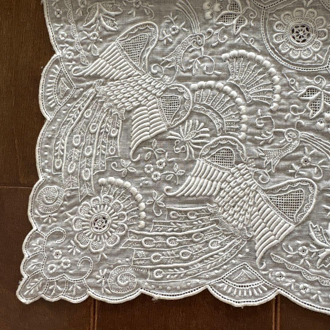 SWATOW ハンカチ　汕頭　手刺繍　鳳凰　スワトウ　花柄　ヴィンテージ