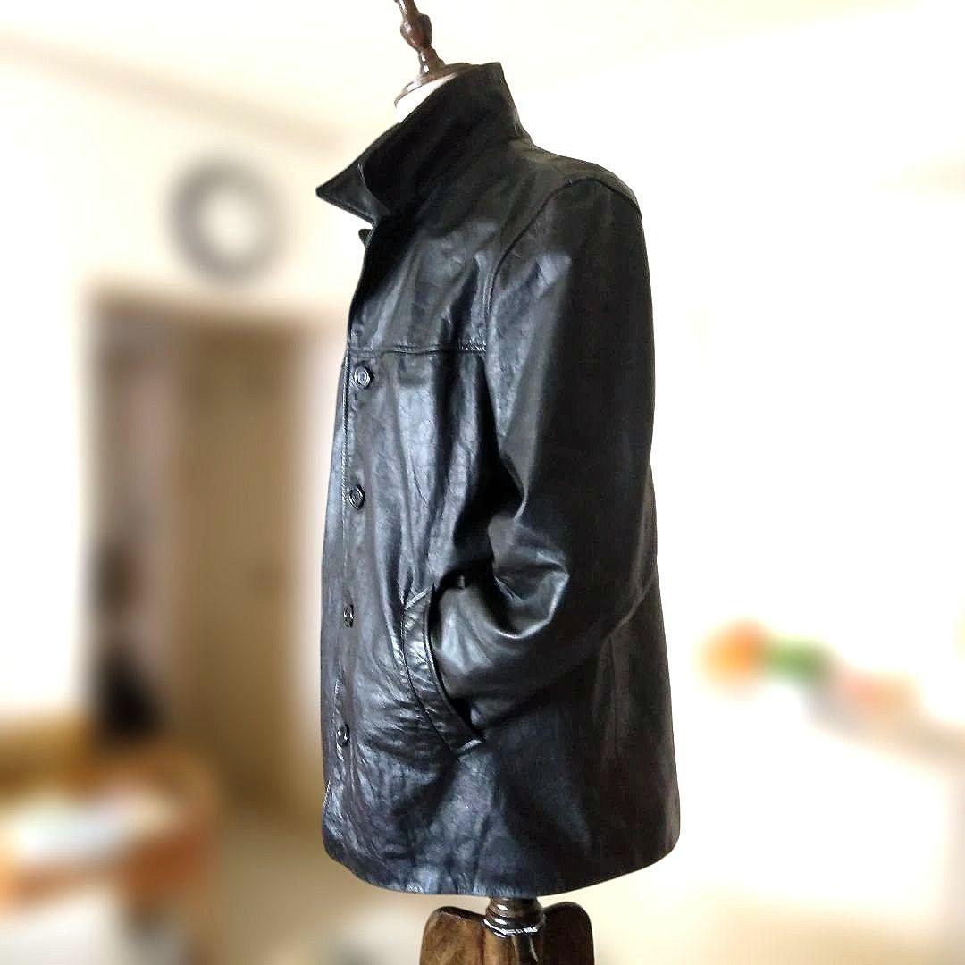90s Vintage EU レザーカーコート ハーフコート レザージャケット