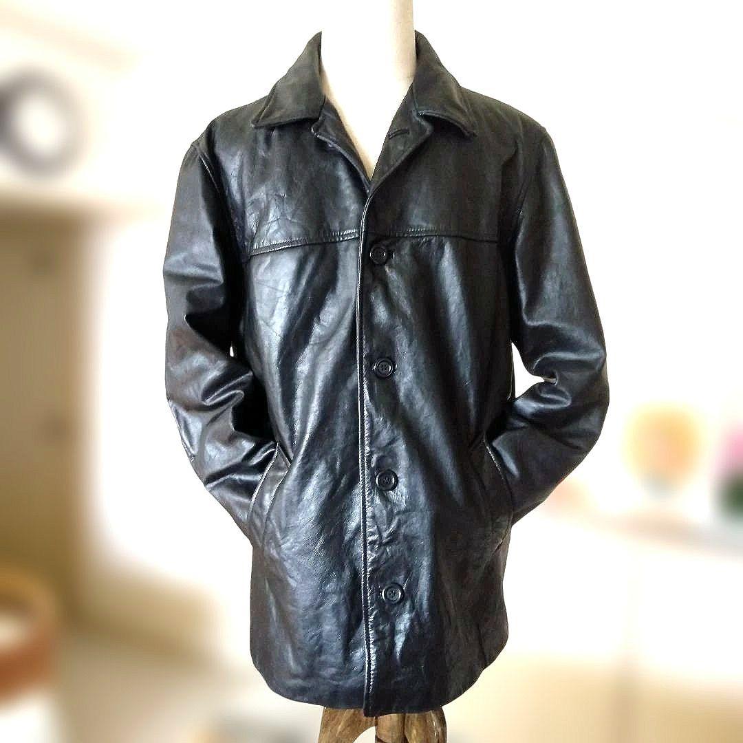 90s Vintage EU レザーカーコート ハーフコート レザージャケット