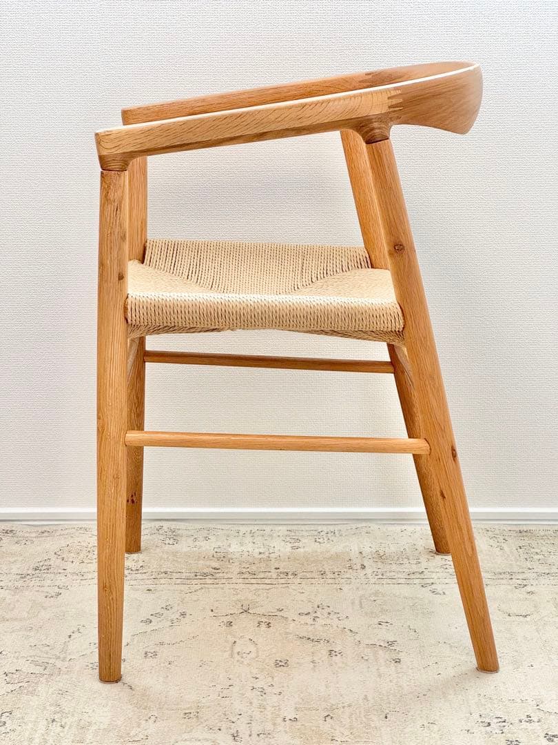 無印良品／オーク材ペーパーコードアームチェア