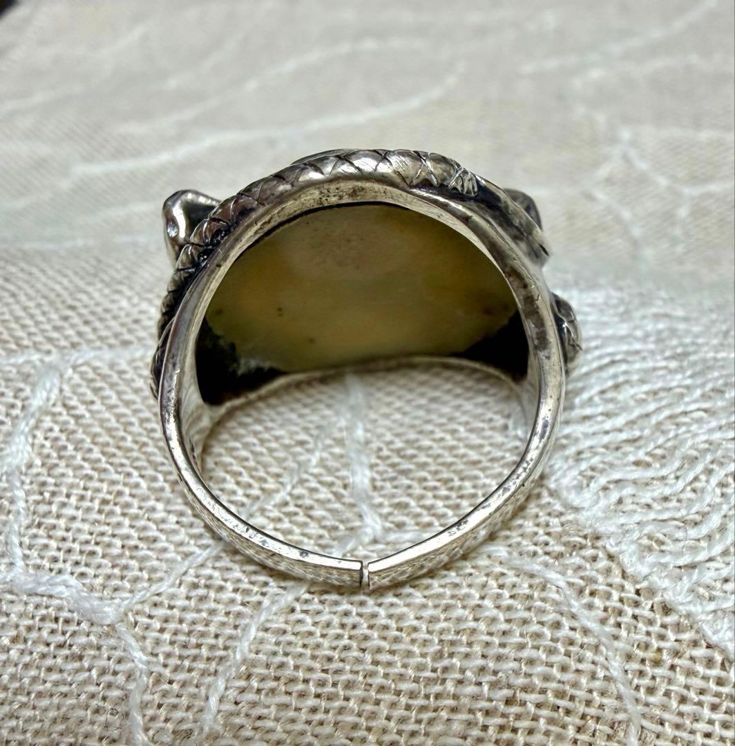 目玉リング　STERLING シルバー 13号　義眼　ブラウンカラー