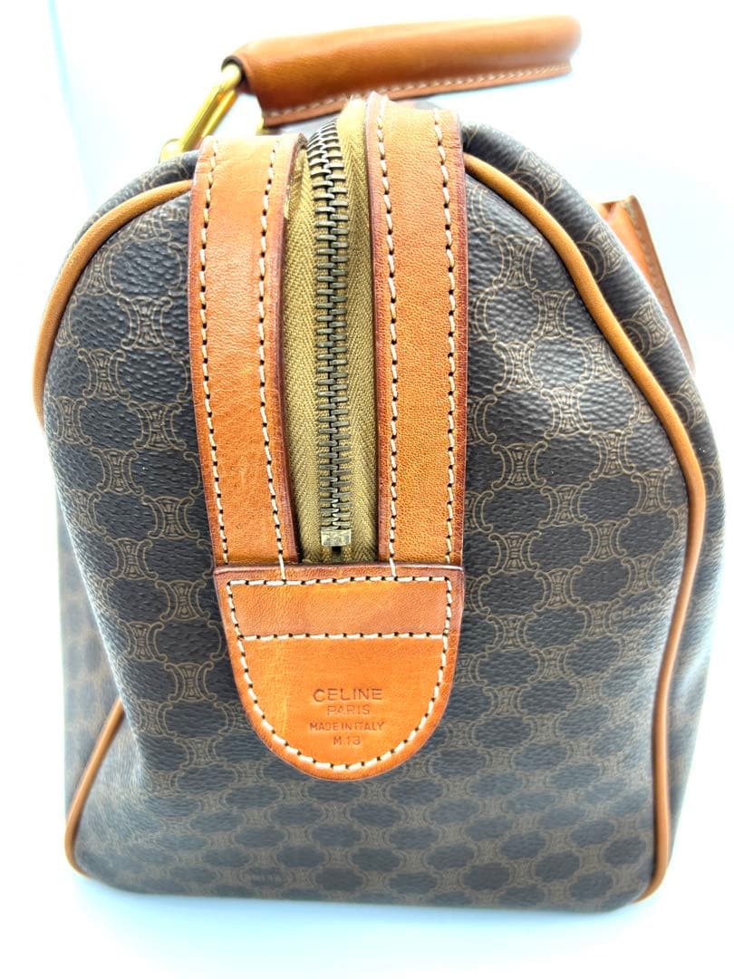 セリーヌ CELINE マカダム柄 ボストンバッグ ブラウン 中古品