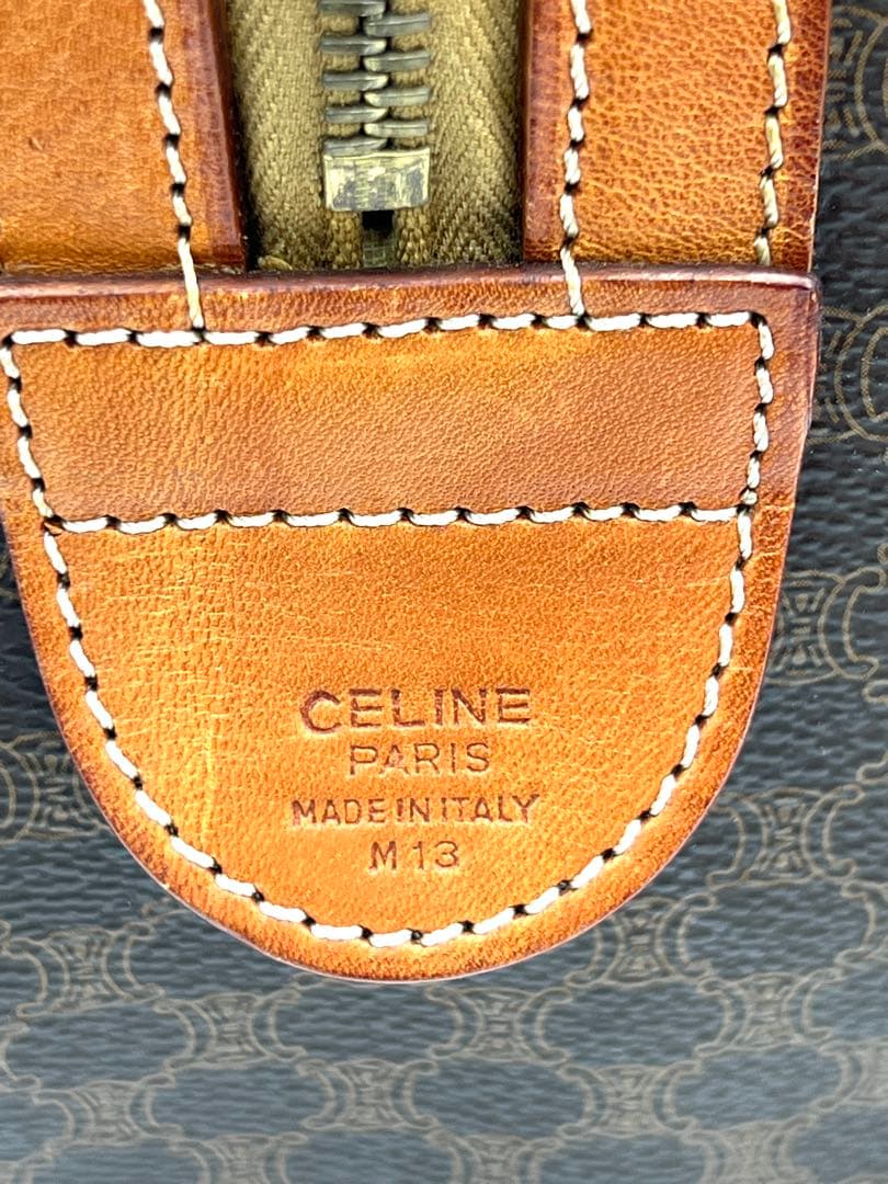 セリーヌ CELINE マカダム柄 ボストンバッグ ブラウン 中古品