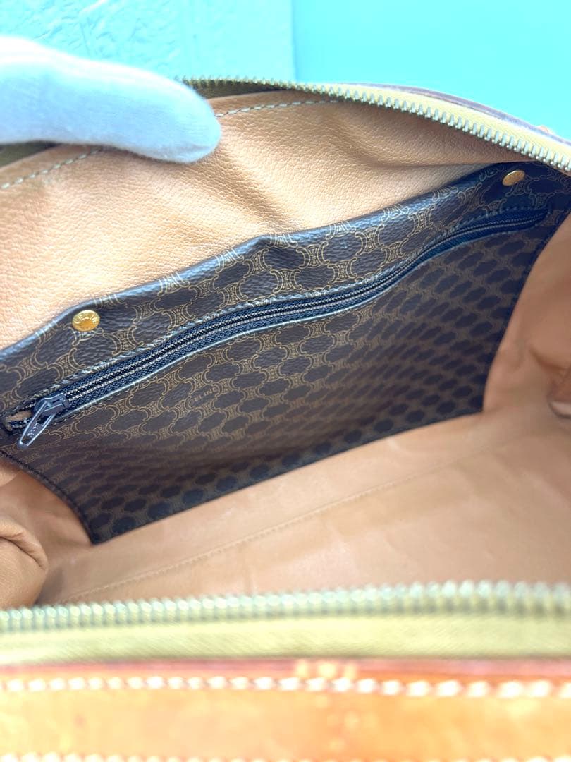 セリーヌ CELINE マカダム柄 ボストンバッグ ブラウン 中古品