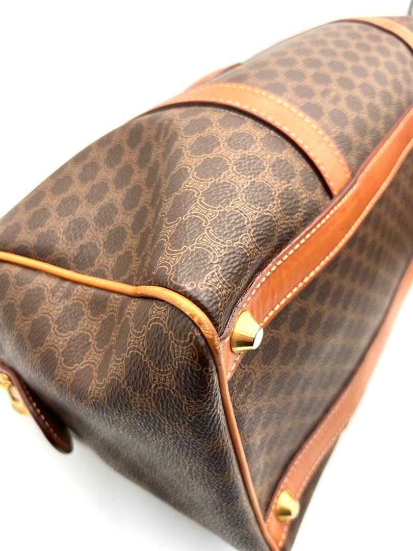 セリーヌ CELINE マカダム柄 ボストンバッグ ブラウン 中古品
