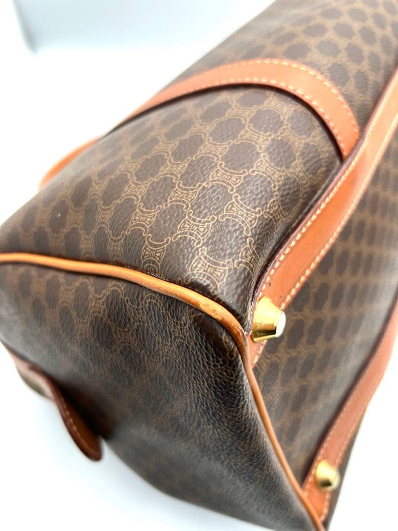 セリーヌ CELINE マカダム柄 ボストンバッグ ブラウン 中古品