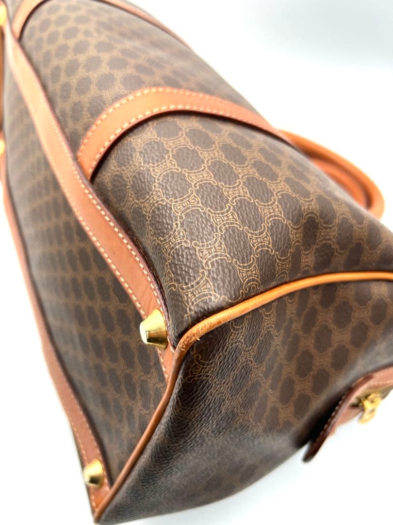 セリーヌ CELINE マカダム柄 ボストンバッグ ブラウン 中古品