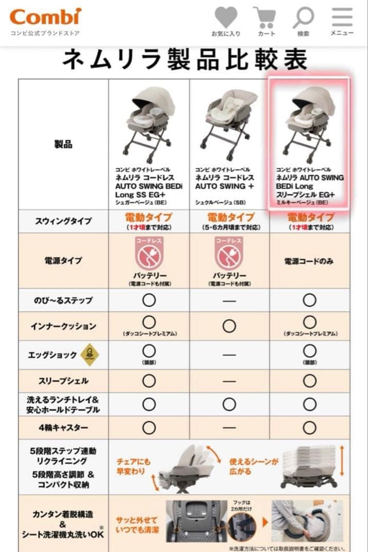 kamoネムリラAUTOSWING BEDi LongスリープシェルEG＋
