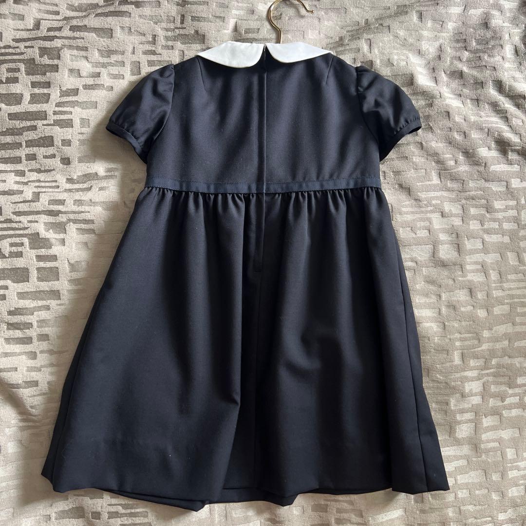 現行) ファミリア　お受験　ネイビー 半袖 ワンピース