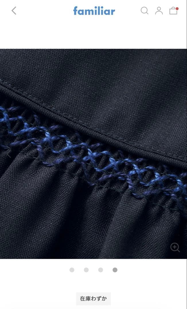 現行) ファミリア　お受験　ネイビー 半袖 ワンピース