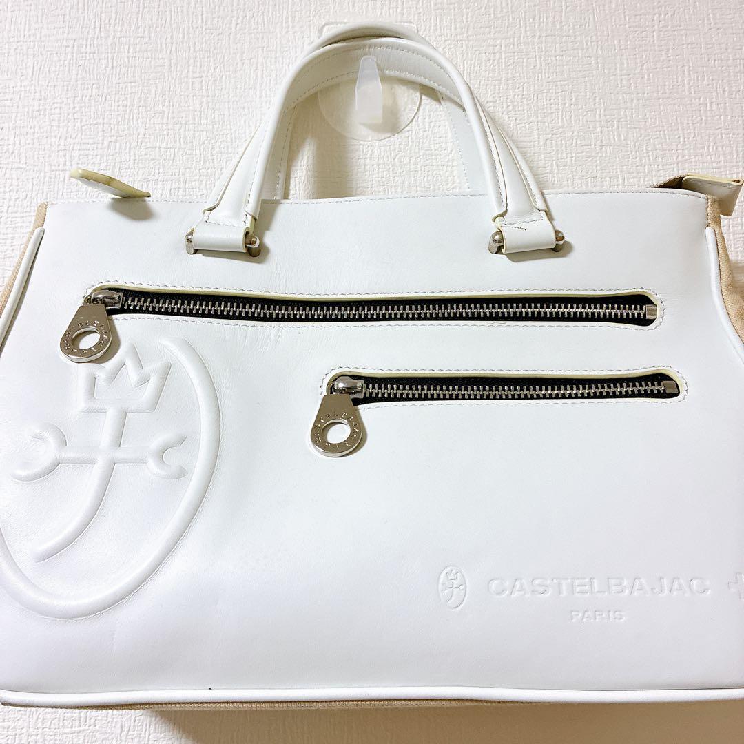 極美品 カステルバジャック トリエⅡ ドライビングトート 075502 ホワイト