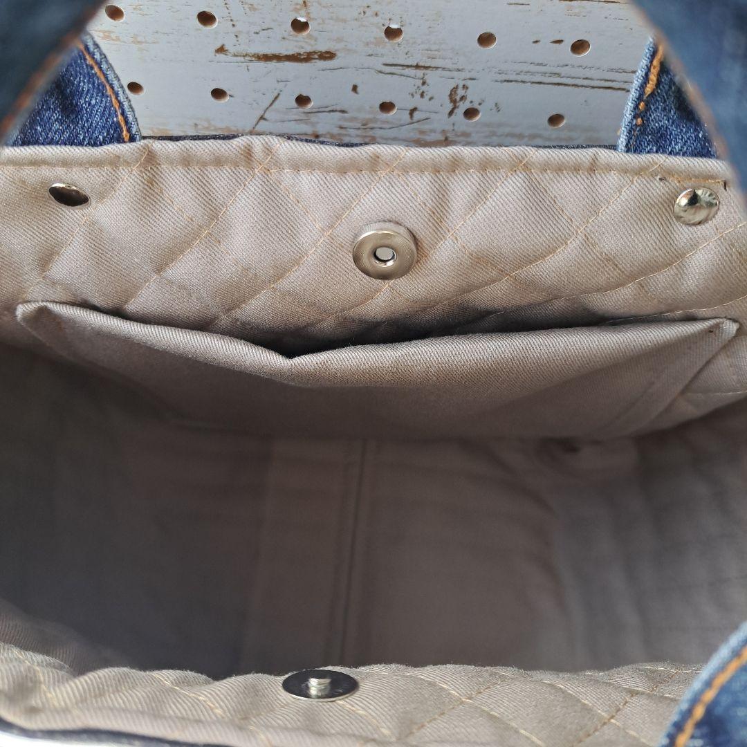 ゆ*ら様 コヤンイサムチョン　BICフェイスジョーズ　デニムリメイクトートバッグ