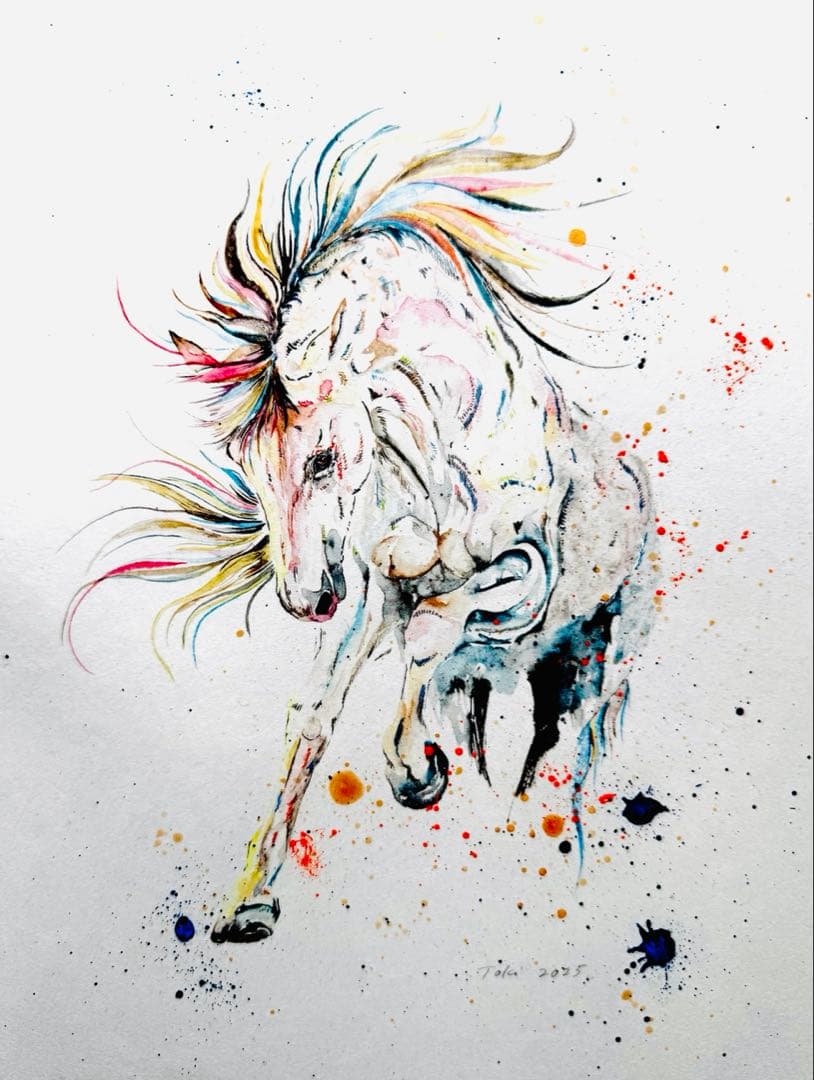 馬 原画 額装済み マリア ※購入希望の方はコメントください