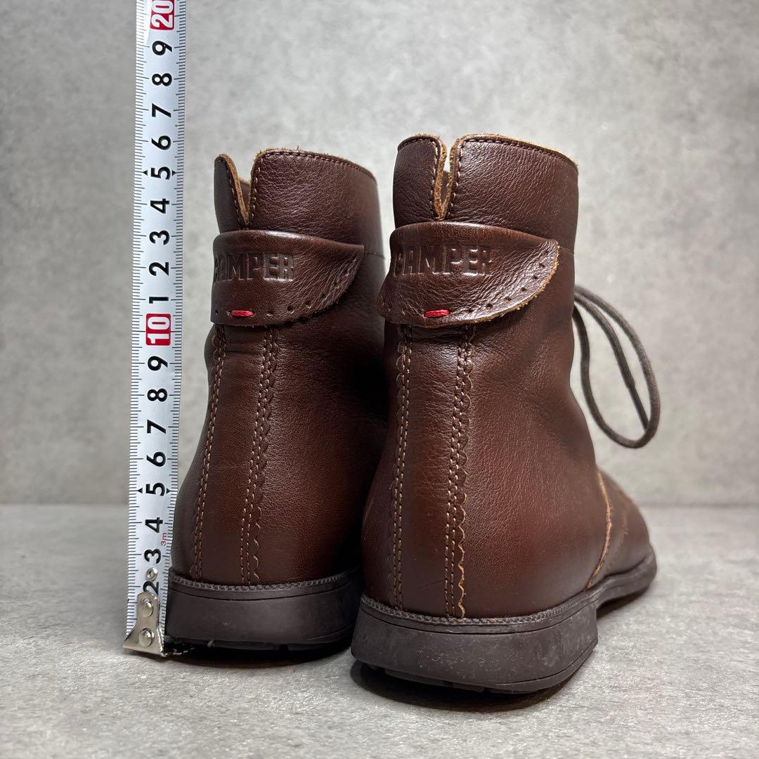 極美品！CAMPER ミルブラウン　キャップトゥ　コンフォート　レザーブーツ