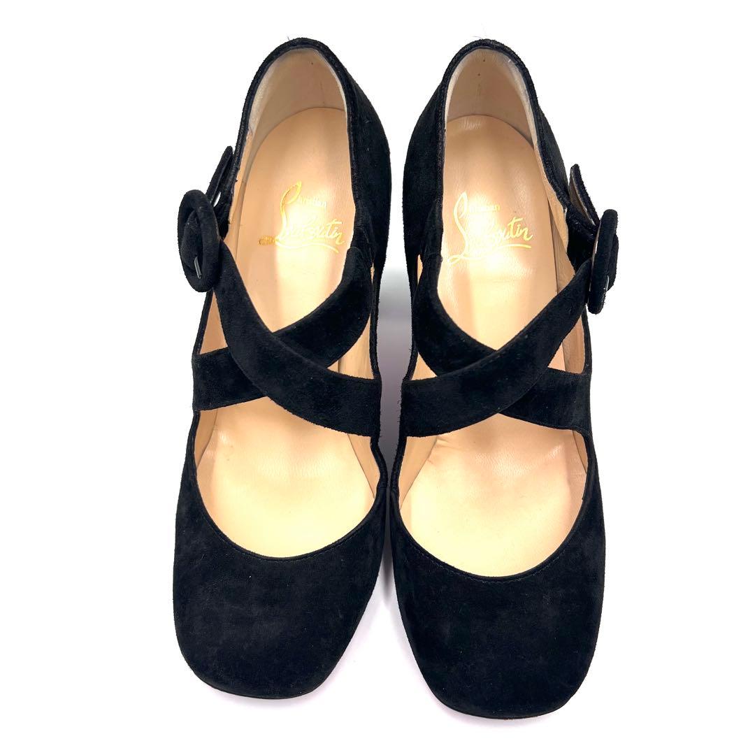 【美品】クリスチャンルブタン スエード パンプス ブラック 22cm