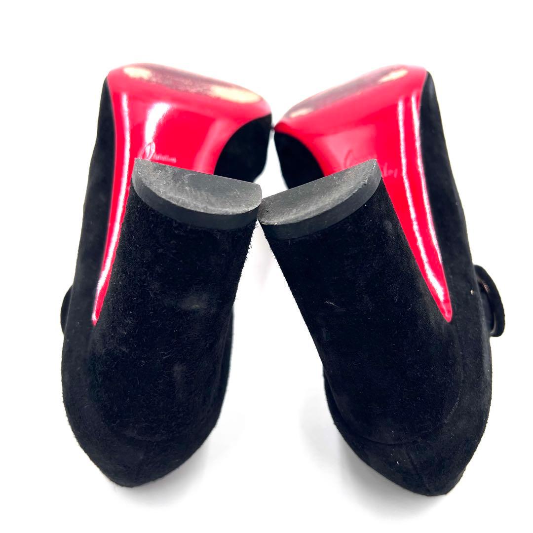 【美品】クリスチャンルブタン スエード パンプス ブラック 22cm
