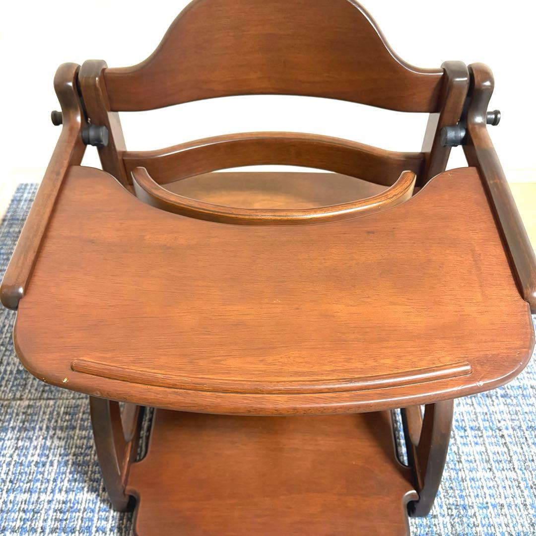 大和屋 すくすくローチェアⅡ ダークブラウン テーブル付き ガード付き