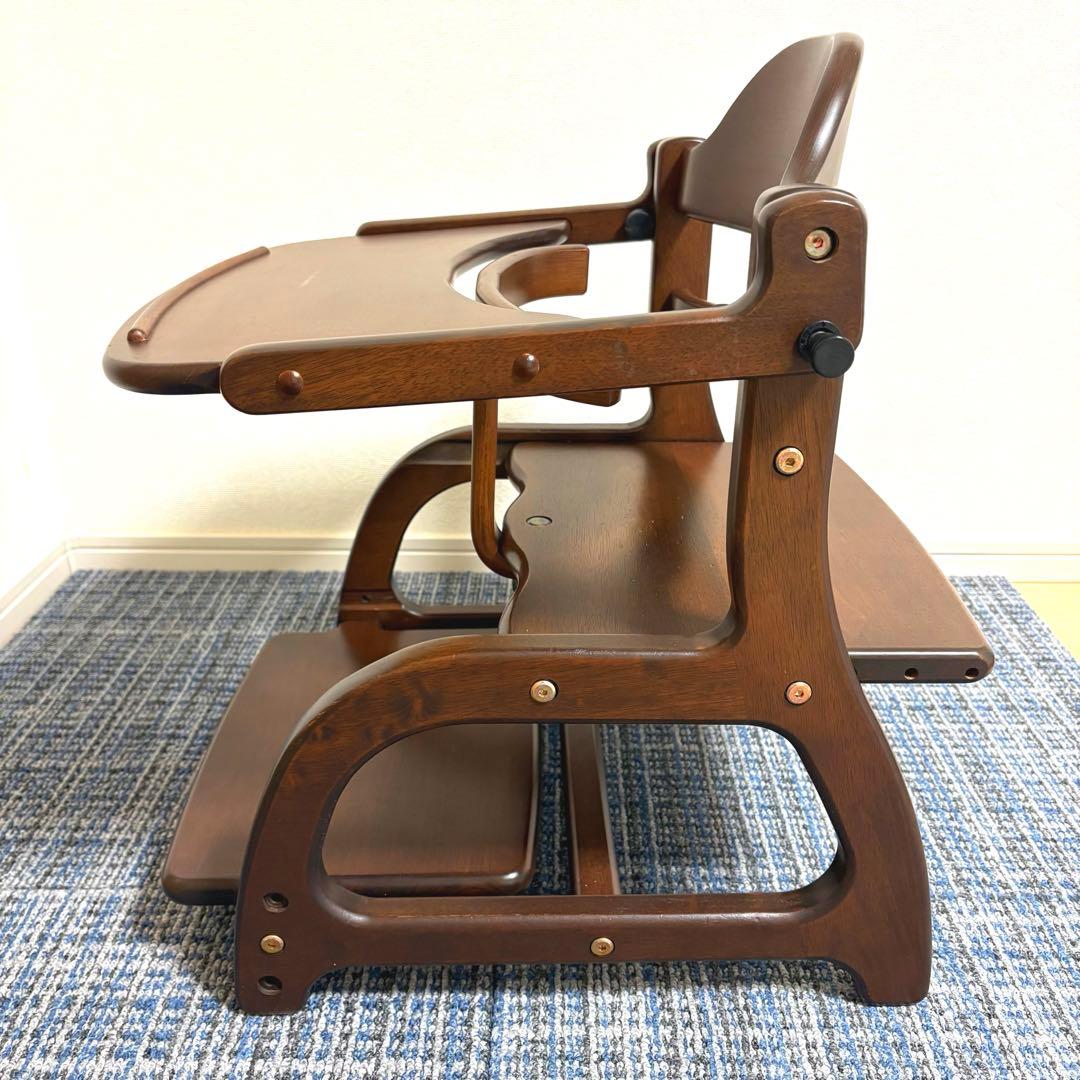大和屋 すくすくローチェアⅡ ダークブラウン テーブル付き ガード付き