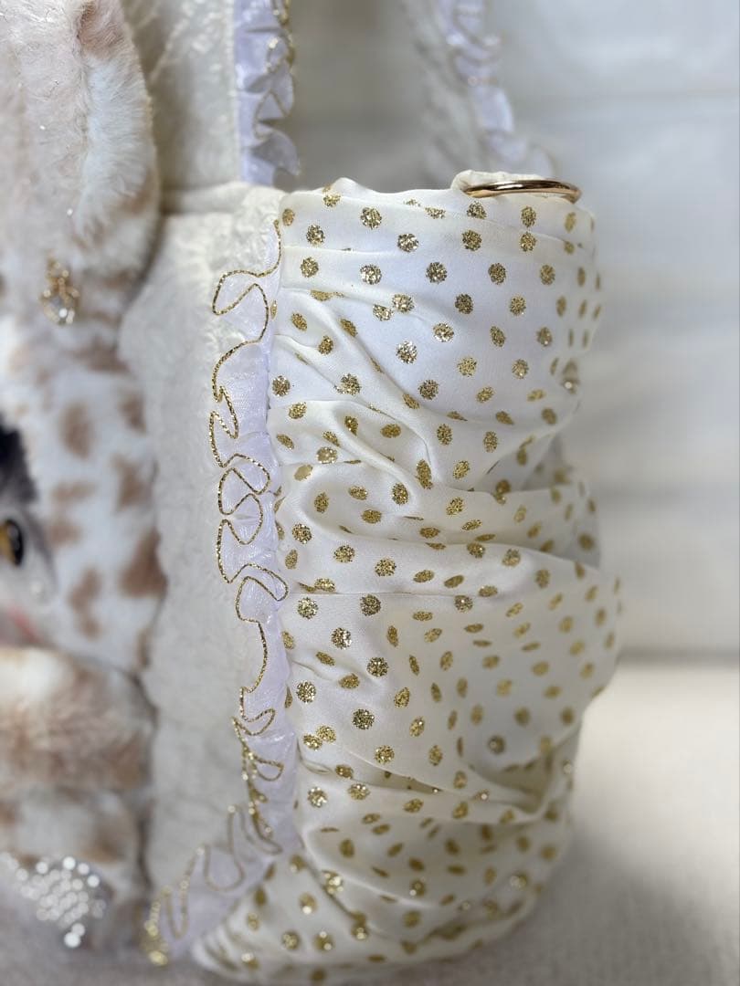 ゆ*ら様 コヤンイサムチョン　ハンドメイド　ギャザーバッグ　マンドゥちゃん　ホワ