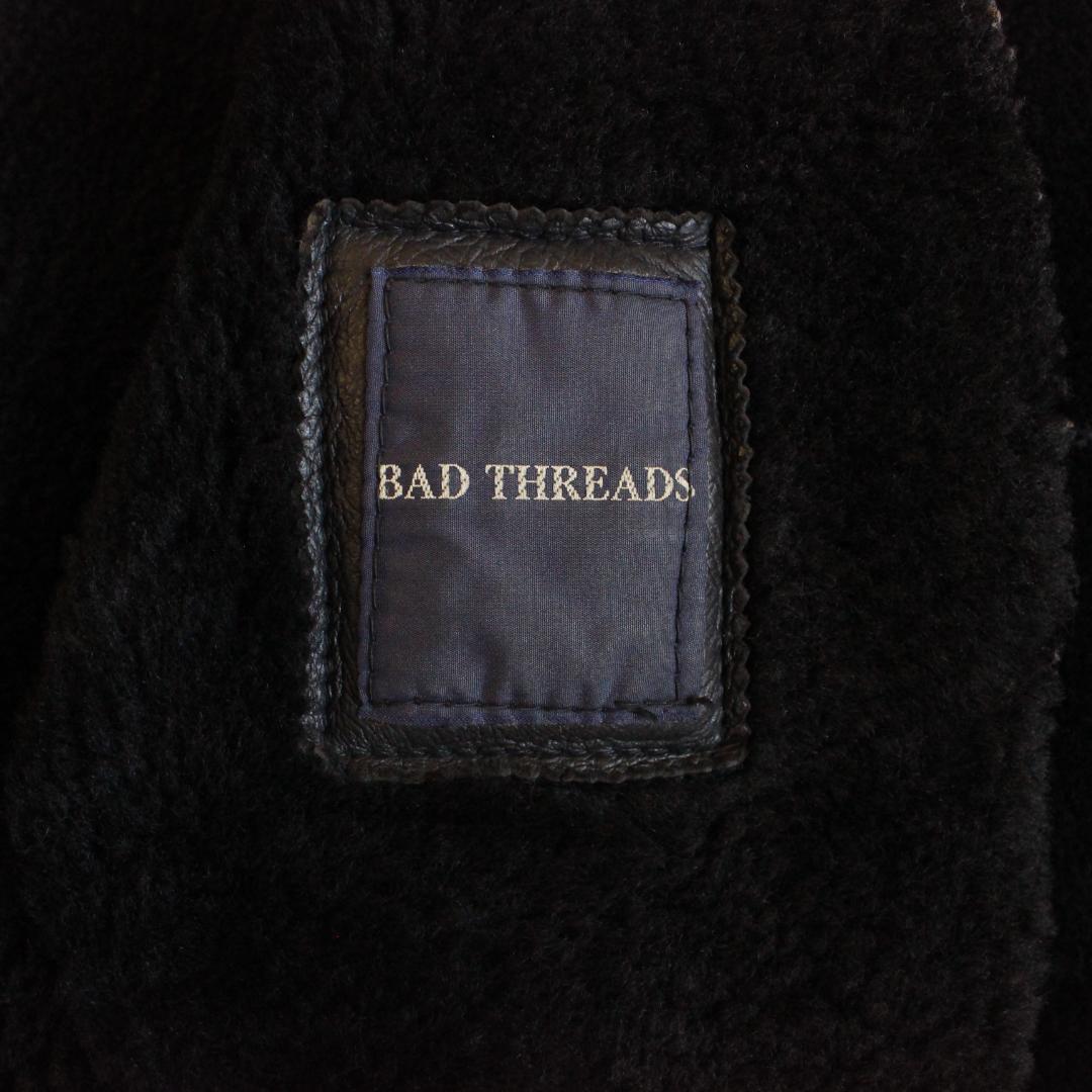 リアルムートンコート ダブル ベルト ブラック 羊革 ボア