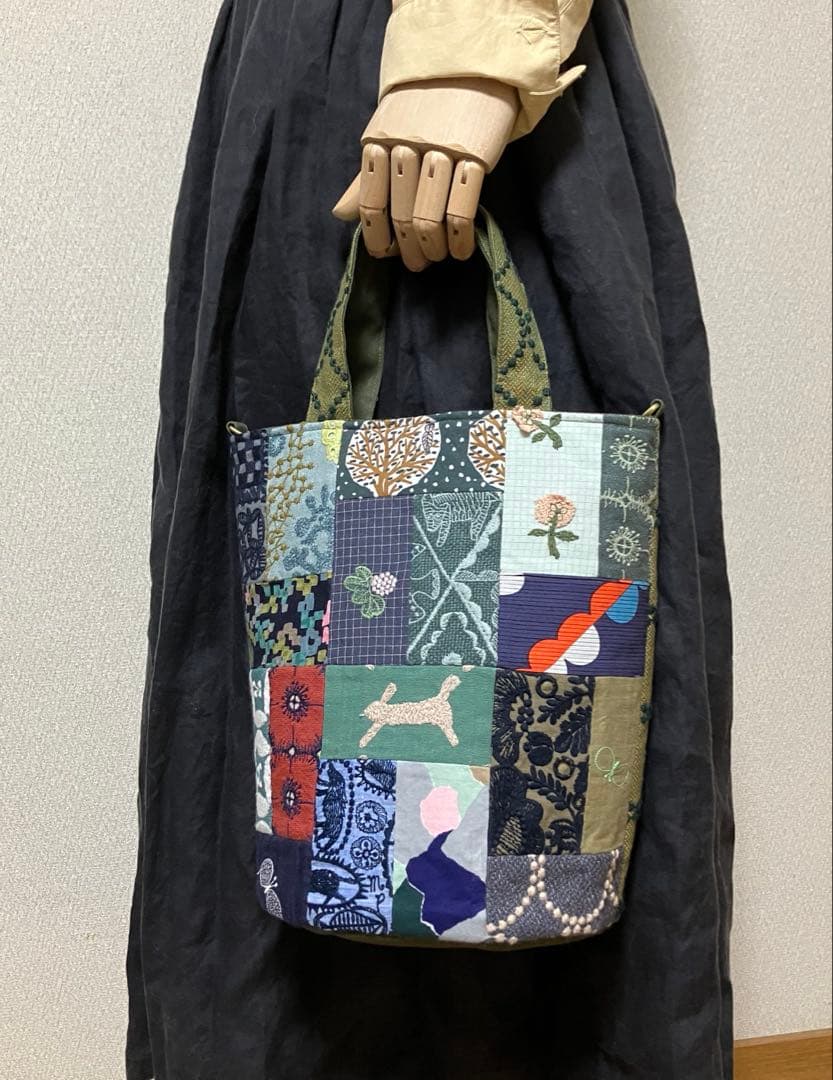 ミナペルホネン ハンドメイドパッチワーク×tambourine トートバッグ