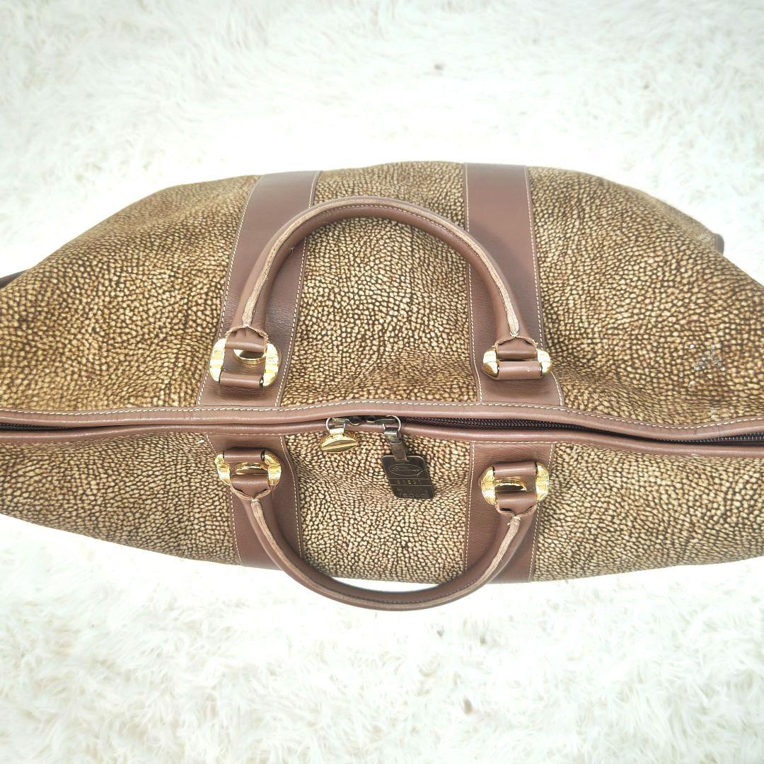 ボルボネーゼ　スエード　レザー　ブラウン　うずら　ハンド ボストン 旅行 バック