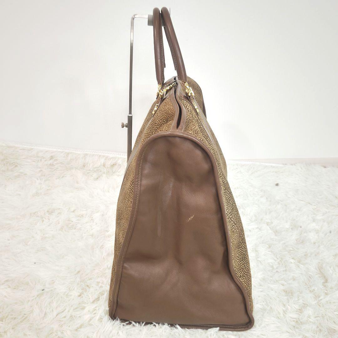 ボルボネーゼ　スエード　レザー　ブラウン　うずら　ハンド ボストン 旅行 バック