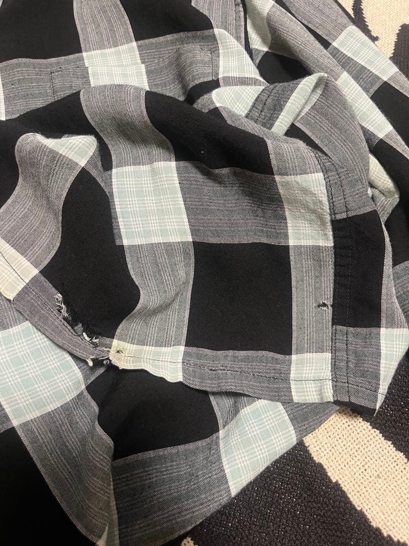 50s Bud Berma レーヨンシャツ　黒×ミント　開襟　オンブレ