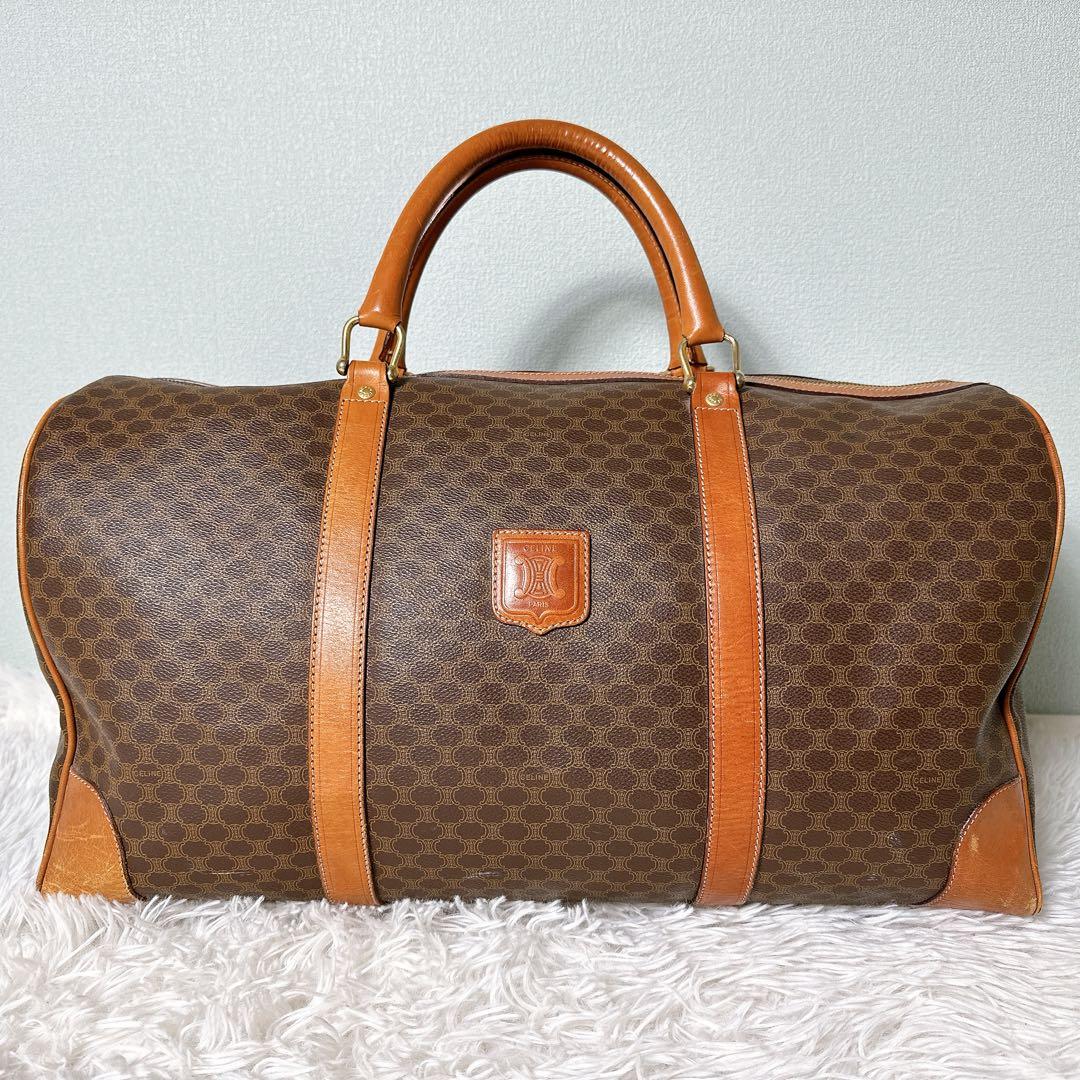 美品✨セリーヌ ボストンバック 大容量 マカダム柄 トリオンフ 旅行 ハンド