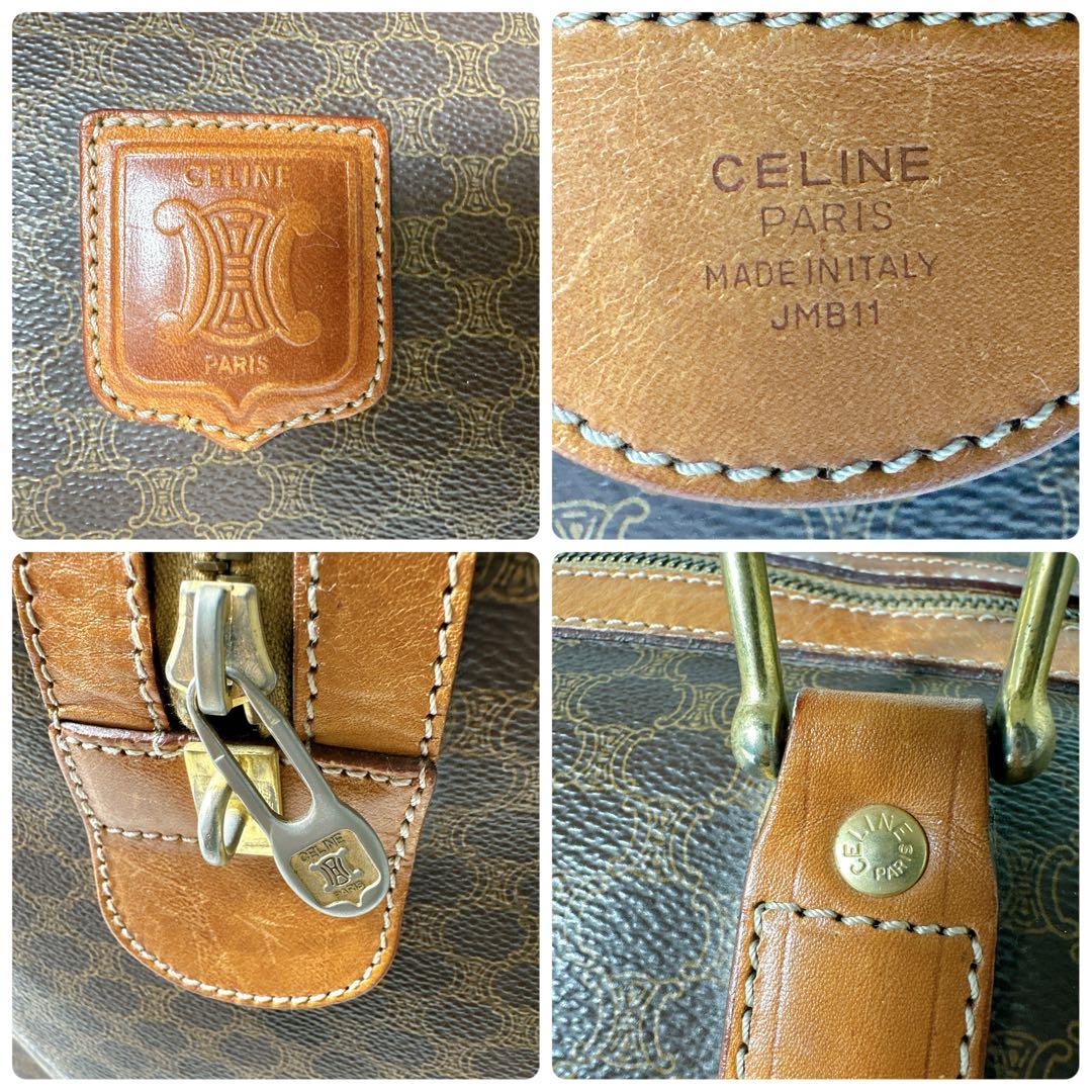 美品✨セリーヌ ボストンバック 大容量 マカダム柄 トリオンフ 旅行 ハンド