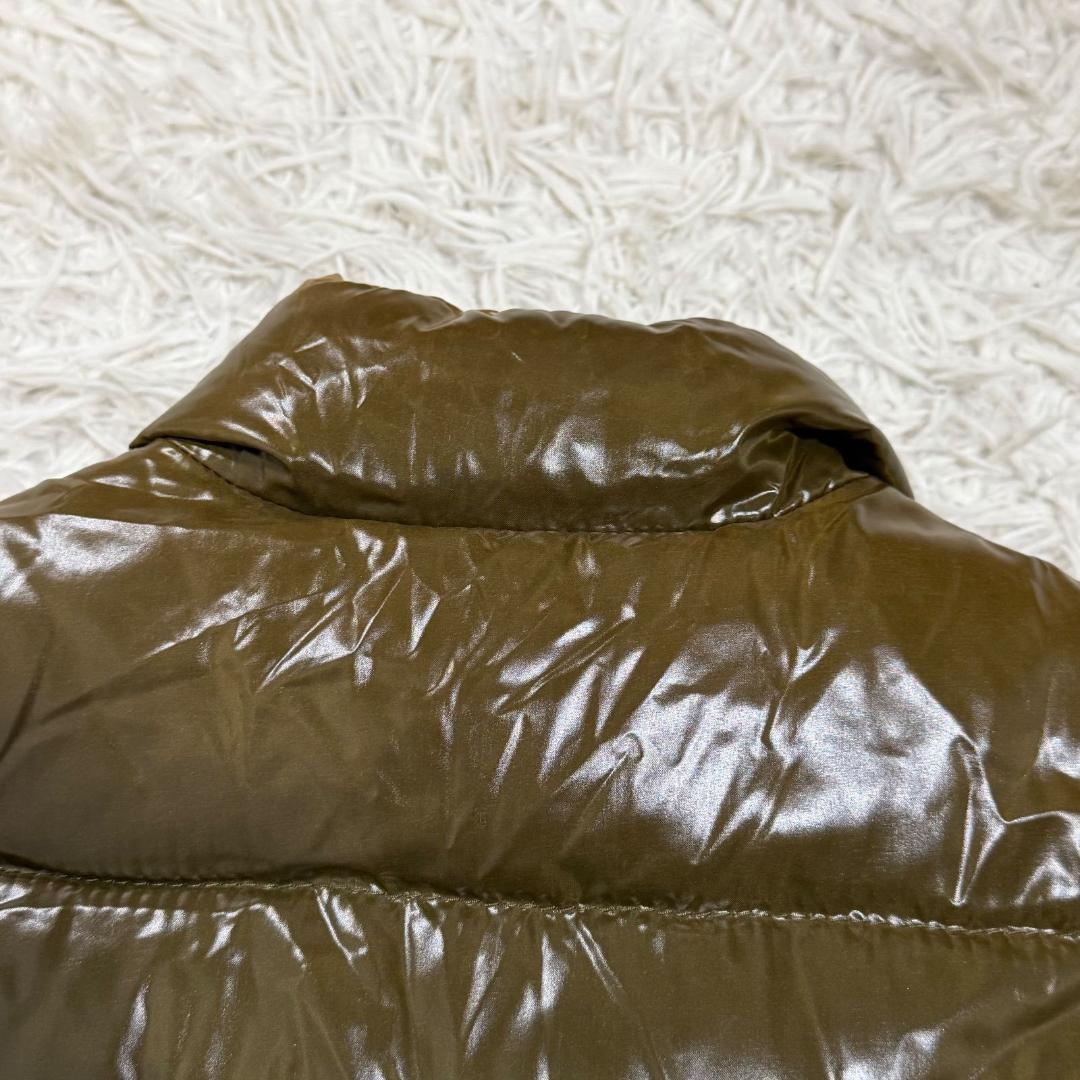15507✨MONCLER ダウンベスト/0/ナイロン カーキ ワッペン