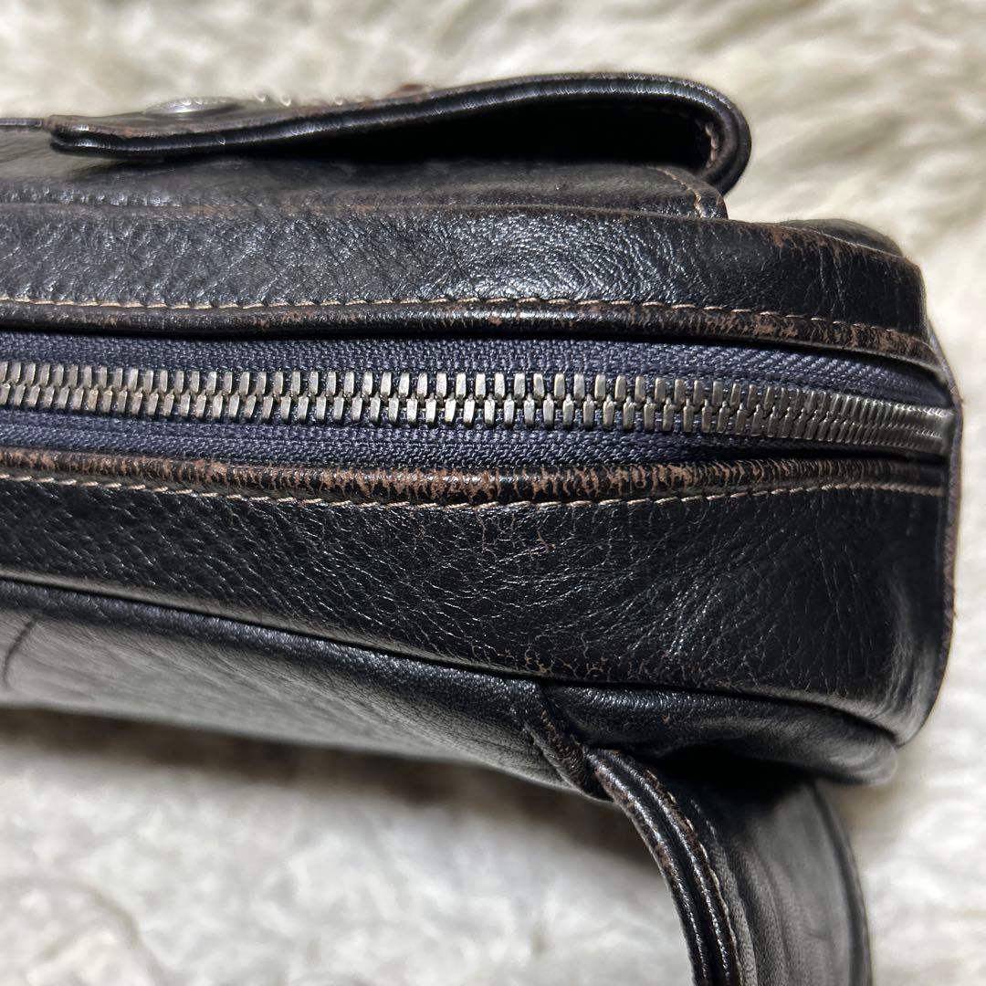 THE FLAT HEAD ホースハイドボディバッグ ブラック