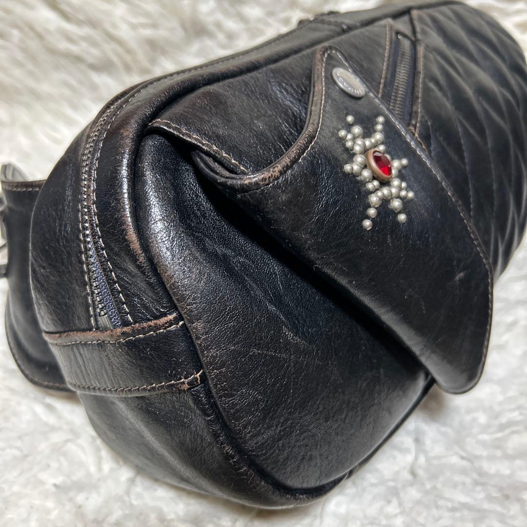 THE FLAT HEAD ホースハイドボディバッグ ブラック