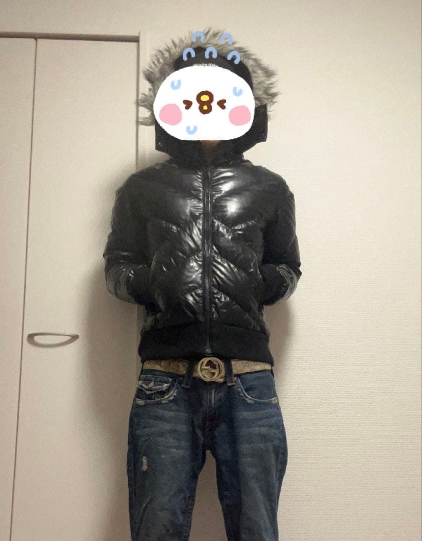 old uniqlo DOWN COLLECTION ファーダウンジャケット 黒