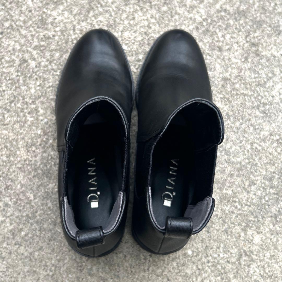 ※【Miyuki88 ※DIANA】サイドゴアブーツ ブラック 24センチ