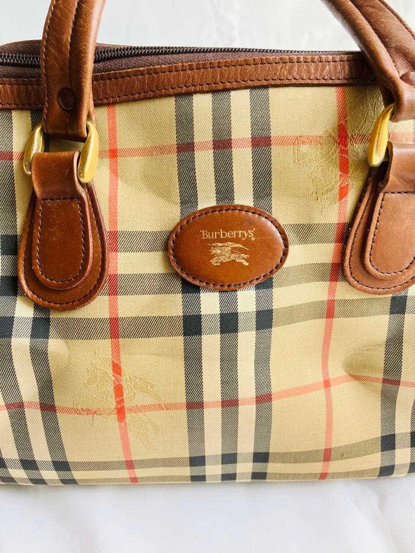 Burberry アンティーク　チェック柄 ボストンバッグ