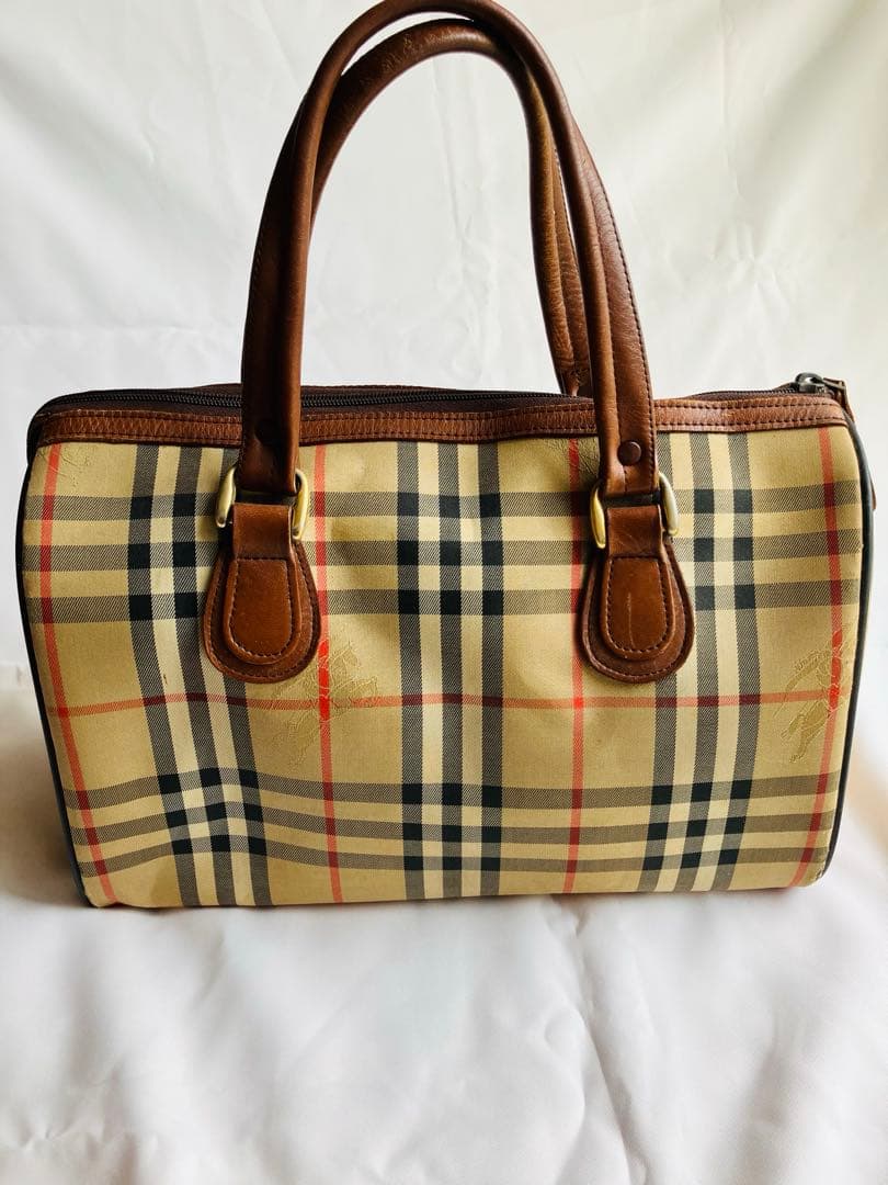 Burberry アンティーク　チェック柄 ボストンバッグ