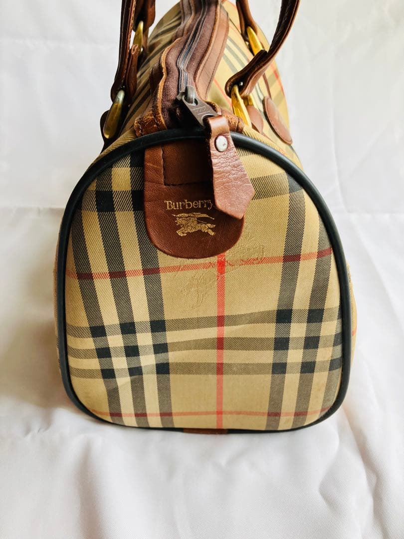 Burberry アンティーク　チェック柄 ボストンバッグ
