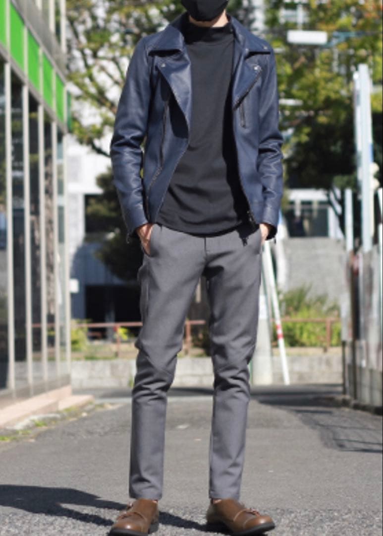 ジュンハシモト　レザーライダースジャケット　ダブルライダース