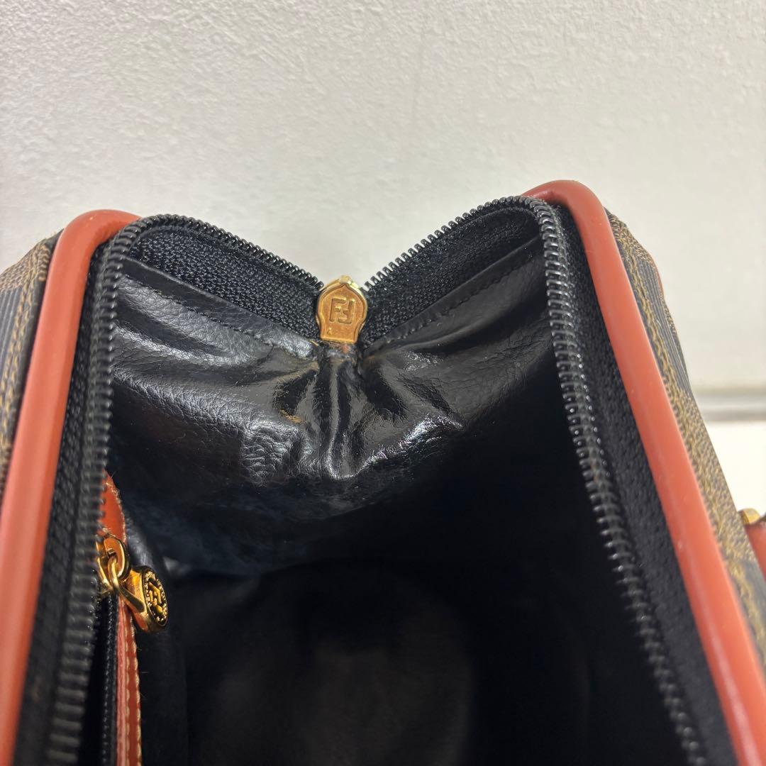 【FENDI】ペカン柄 ミニボストンバッグ　ヴィンテージ 保存袋付