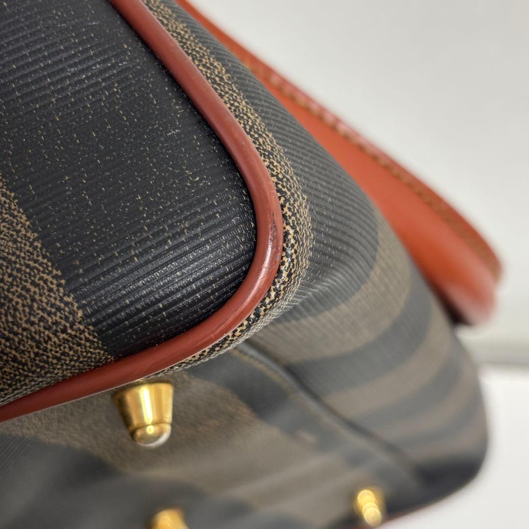 【FENDI】ペカン柄 ミニボストンバッグ　ヴィンテージ 保存袋付