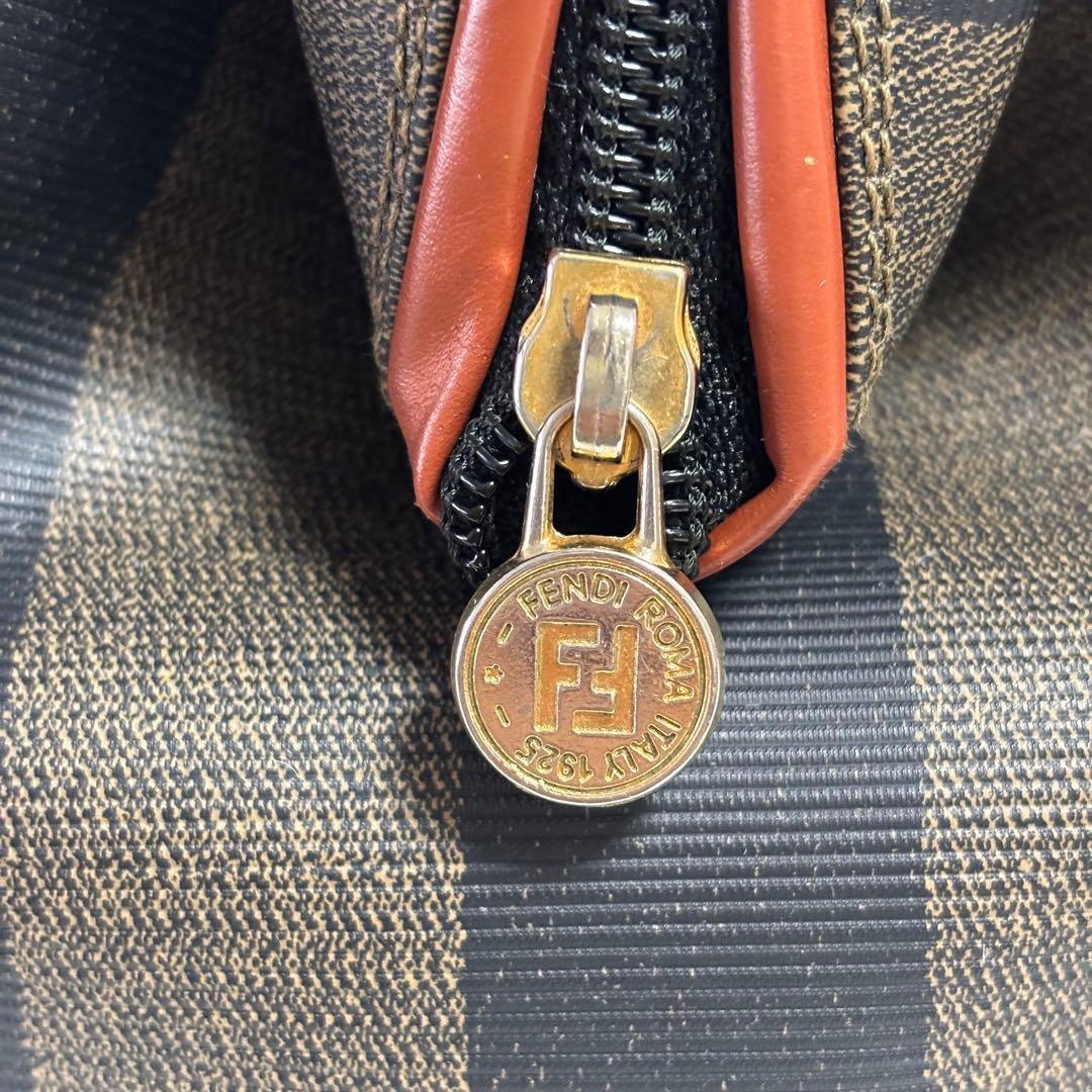 【FENDI】ペカン柄 ミニボストンバッグ　ヴィンテージ 保存袋付