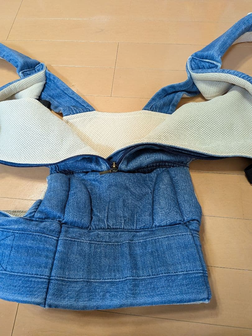 キューズベリー NICO デニム 抱っこ紐 前面ファスナー付き おんぶ