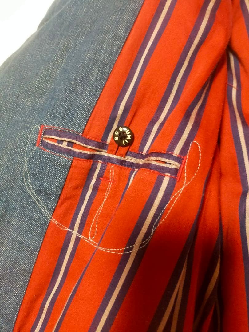 umii908 45rpmダウンコート　インディゴ デニムキルティング