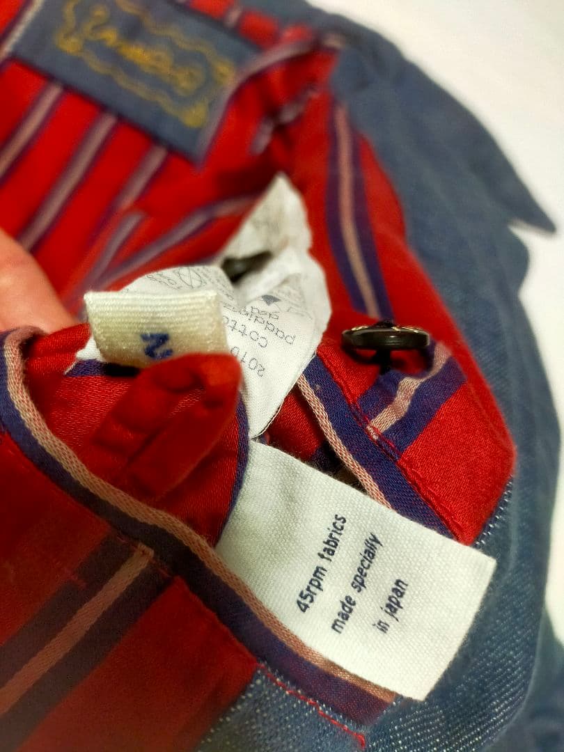 umii908 45rpmダウンコート　インディゴ デニムキルティング