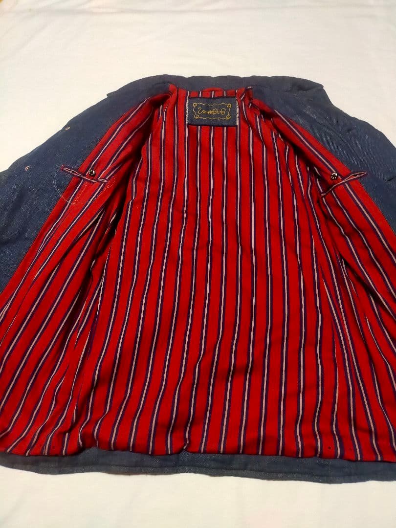 umii908 45rpmダウンコート　インディゴ デニムキルティング